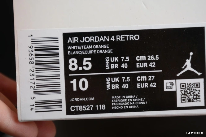 4 Team Jordan Air OrangeCT8527-118 0716